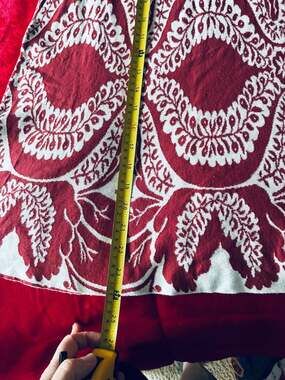 Peruvian Connection Rust & White Damask Jacquard Knit Skirt Sz M A427